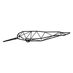 Narwhal side view polygonal © Vexels