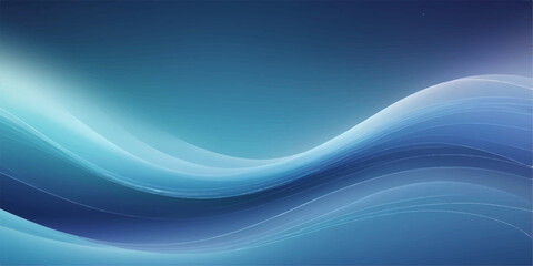 Fototapeta premium An abstract blue wave background featuring a flowing motion of light curves and fractal lines creates a futuristic vector illustration with a texture of energy and water art