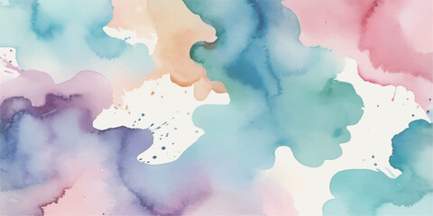 Obraz premium An abstract hand-painted watercolor background featuring a vintage world map pattern with blue earth clouds and nature textures on grunge paper art illustration
