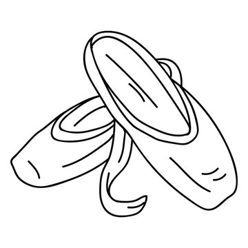 Ballet ribbon pointe shoe stroke