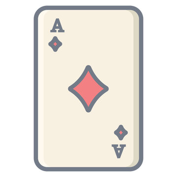 Card ace diamonds flat