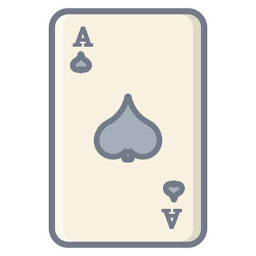 Card ace spade flat