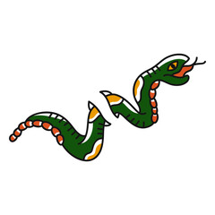 Obraz premium Snake long old school illustration