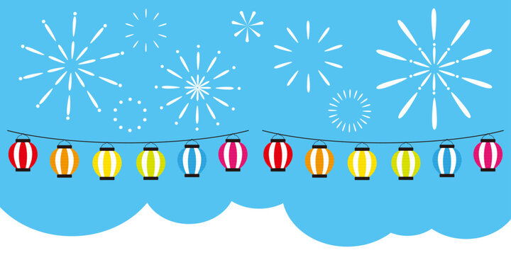打ち上げ花火の背景イラスト