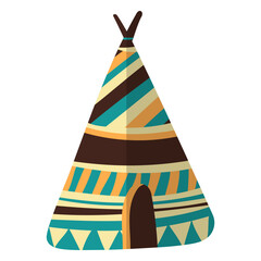 Flat boho wigwam yellow wigwam © Vexels