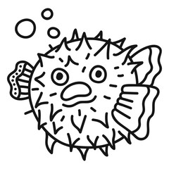 Puffer fish oldschool stroke © Vexels
