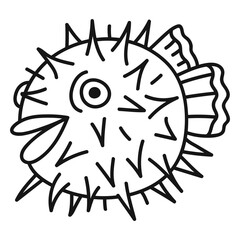 Puffer fish oldschool stroke fish © Vexels
