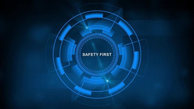 Safety first and work safety concept. Safety at workplace, safety first, protections, health, regulations and group insurance. Working standard process. Zero accidents. Operational excellence concept