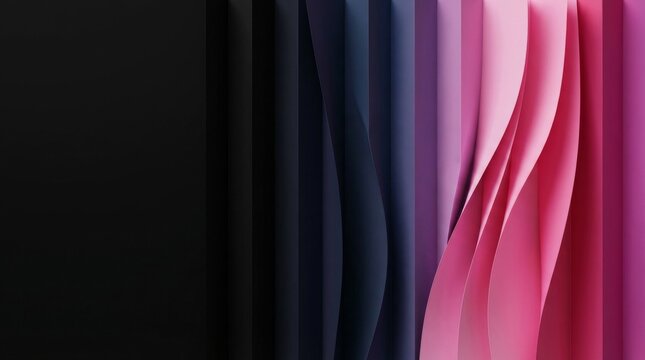 Abstract pink and black vertical gradient stripes background with copy space. vertical pink stripe gradient background with glowing magenta and black tones for modern digital, fashion.