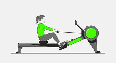 Fototapeta premium Dynamic Rowing Machine Workout For Fitness Enthusiasts