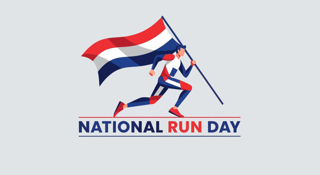 Dynamic Runner Celebrates National Run Day With Patriotic Flag