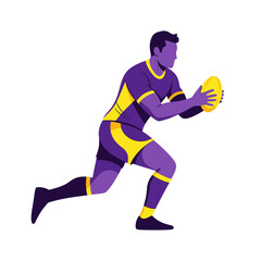 Fototapeta premium Dynamic Rugby Player Illustration Capturing Athleticism And Sport Action