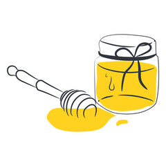 Honey jar hand drawn honey © Vexels