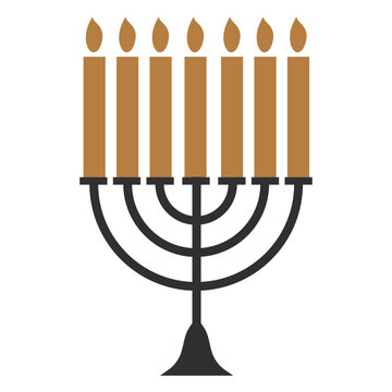 Hanukkah menorah flat
