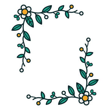Ornament floral rectagular frame