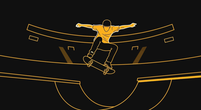 Dynamic Skateboarder Captures The Thrill Of Extreme Sports In Mid-Air