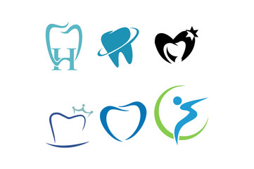 Obraz premium A collection of modern dental logos on a white background