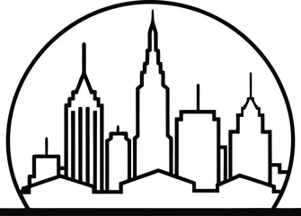 Fototapeta premium a New York skyline silhouette outline vector