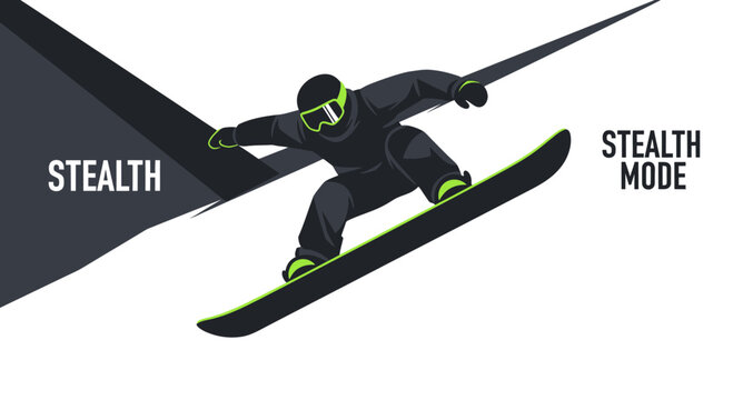 Dynamic Snowboarder Captures Stealth Mode During Winter Sport Adventure