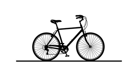 Fototapeta premium Bicycle, bike, cycling, transportation, vehicle, black, illustration, eps isolated on White Background