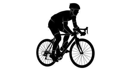Naklejka premium Cycling, bicycle, cyclist, sports, fitness, athlete, silhouette, icon, eps isolated on White Background