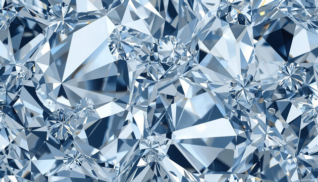 A dazzling close-up view reveals a dense collection of brilliant cut diamonds sparkling with facets and reflections.