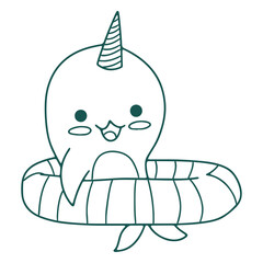 Narwhal pool animal stroke © Vexels