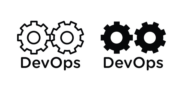Dev ops icon on white background. linear pictogram. Flat symbols