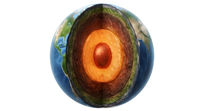 Hyper-Realistic 3D Cross-Section of Earth's Internal Layers