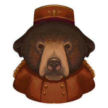 Bear with bellman suit