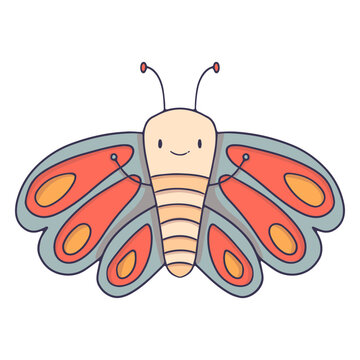 Cute blue and red buttefly