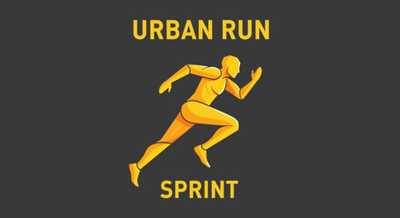 Fototapeta premium Dynamic Urban Sprint Runner Graphic