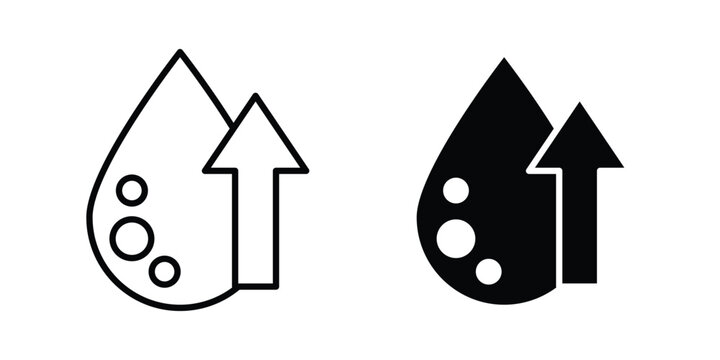 High cholesterol icon on white background. linear pictogram. Flat symbols