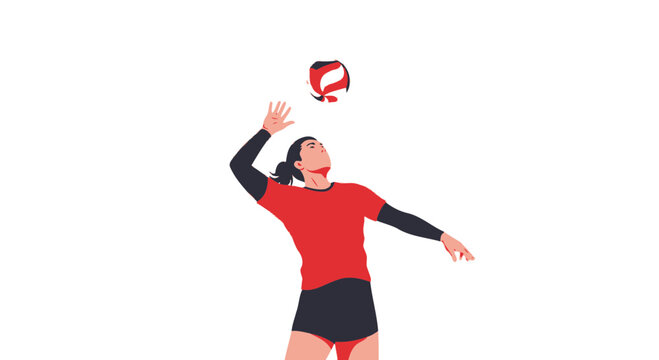 Dynamic Volleyball Player In Action During A Match