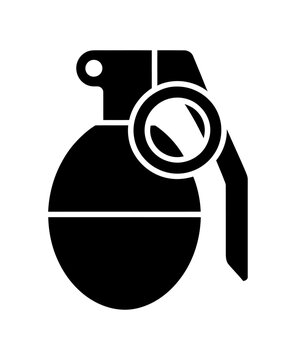 Vector of a hand grenade with a pin and lever