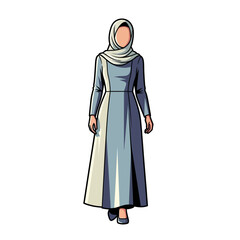 Naklejka premium Fullbody muslim woman office on white 