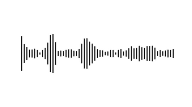 Sound frequency visualizer, audio waveform spectrum animation, equalizer bars motion, music audio display, abstract sound wave, black background, 4k loop