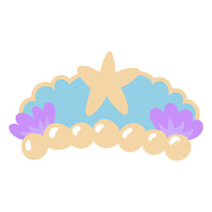 Mermaid tiara with starfish and flowers © Vexels