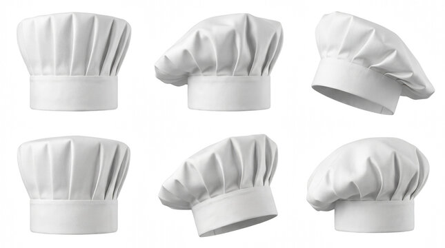 Assorted White Toque Blanche Chef Hats in Multiple Views