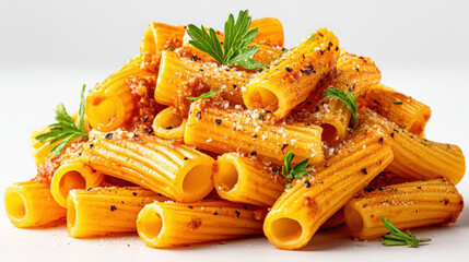 Ziti pasta tubes isolated on a white background