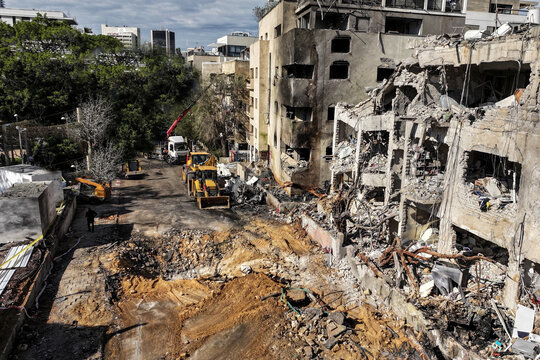 Drone View of Iranian Missile Strike on Residential Building Conflict Damage