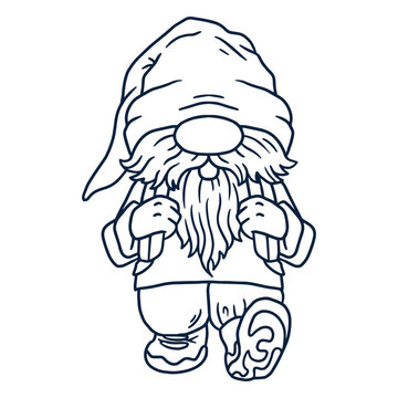 Blue walking gnome