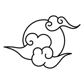 Full moon behind the clouds