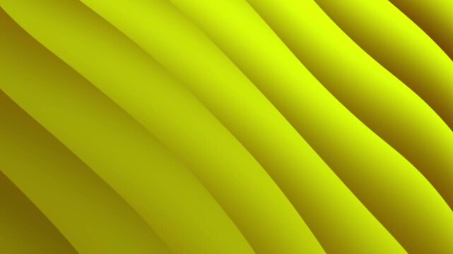 Seamless loop of yellow abstract waves. Smooth fluid motion with lime gradient background. Modern elegant animation for creative projects.