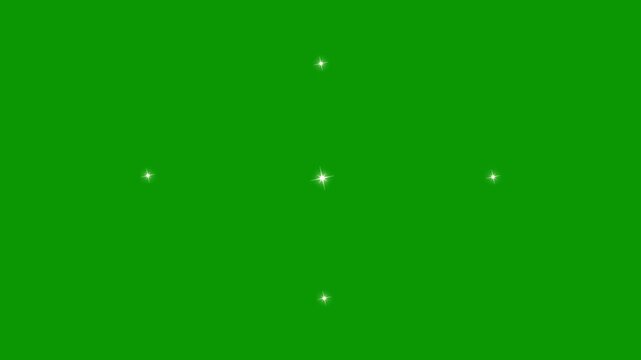 High-quality star twinkle background animation with sparkling particle lights floating on a black night sky black screen background. 4k Retro blinking twinkle stars pop-up animation shiny glowing star