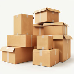 Fototapeta premium cardboard packages stacked