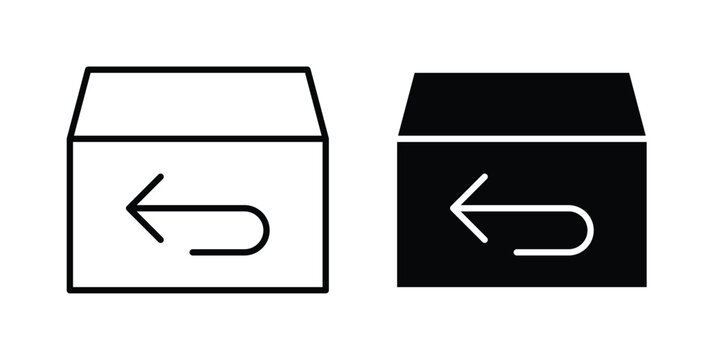 Return purchase icon on white background. linear pictogram. Flat symbols