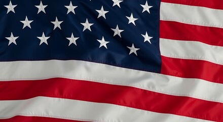 Fototapeta premium Close up of the american flag stars and stripes waving with patriotic pride