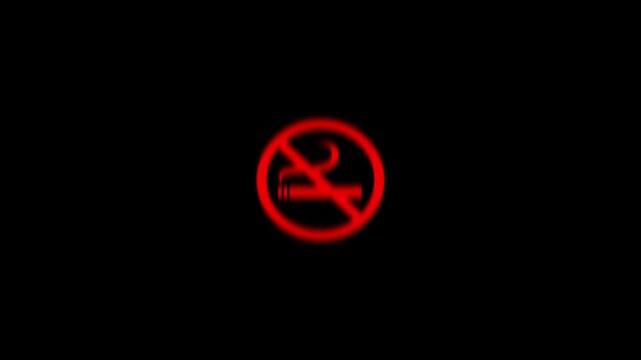 A no smoking sign  red circle on black background
