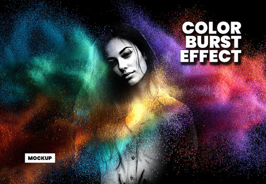 Color Burst Effect Mockup